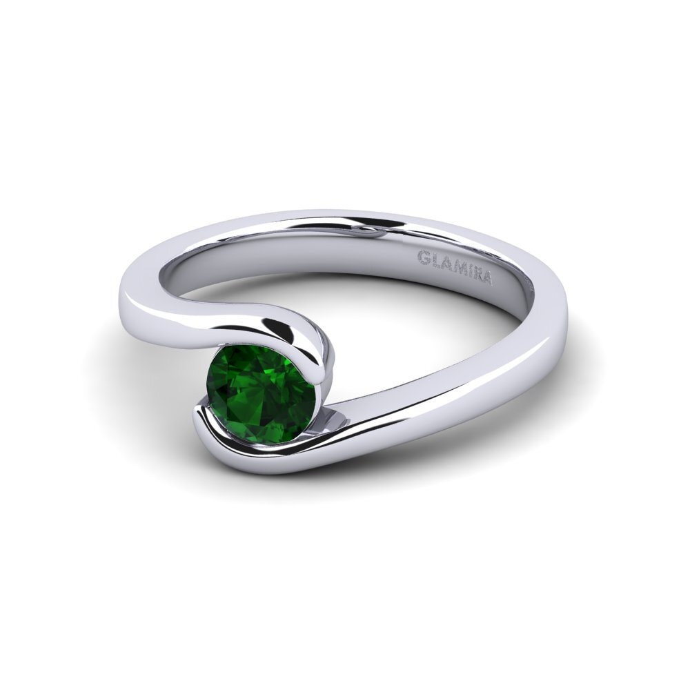 Turmalina verde Anillo de compromiso Bridal Luxuy 0.5crt