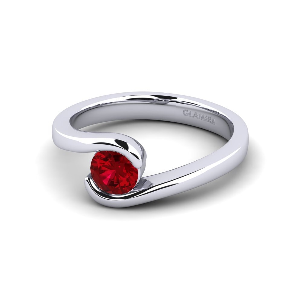 Circonita Roja Anillo de compromiso Bridal Luxuy 0.5crt