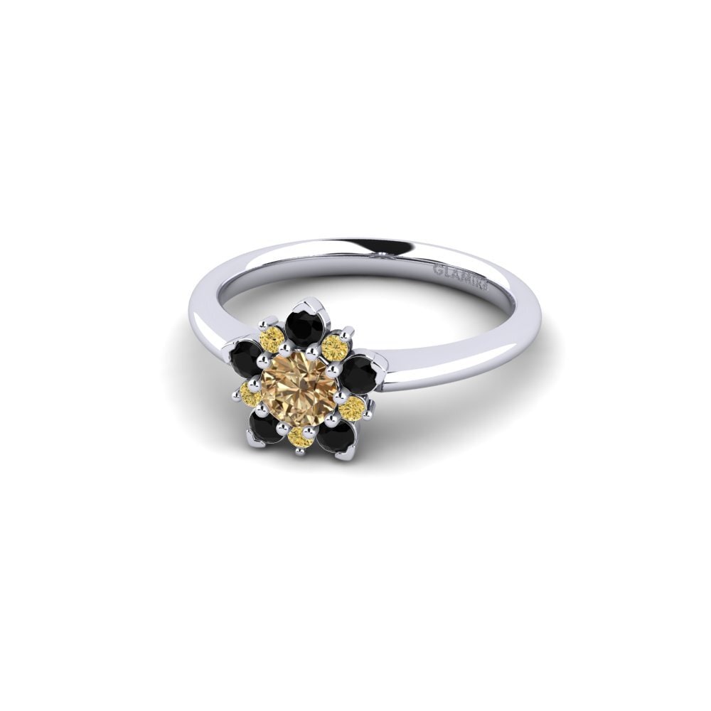18k Oro Blanco Anillo de compromiso Tibelda
