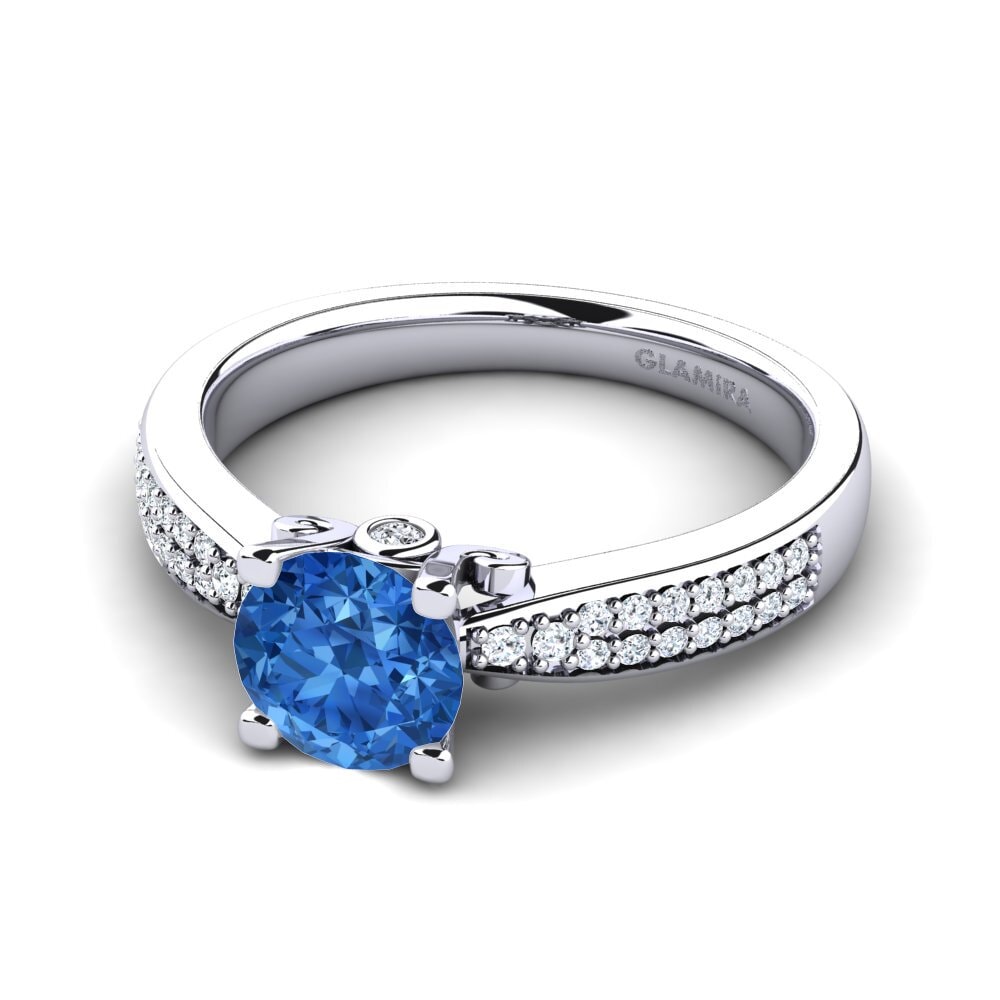 Circonita Azul Oscuro Anillo de compromiso Donielle 1.0 crt
