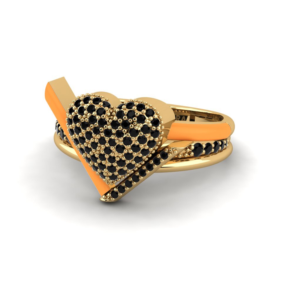 Schwarzer Saphir Ring Abbraccio