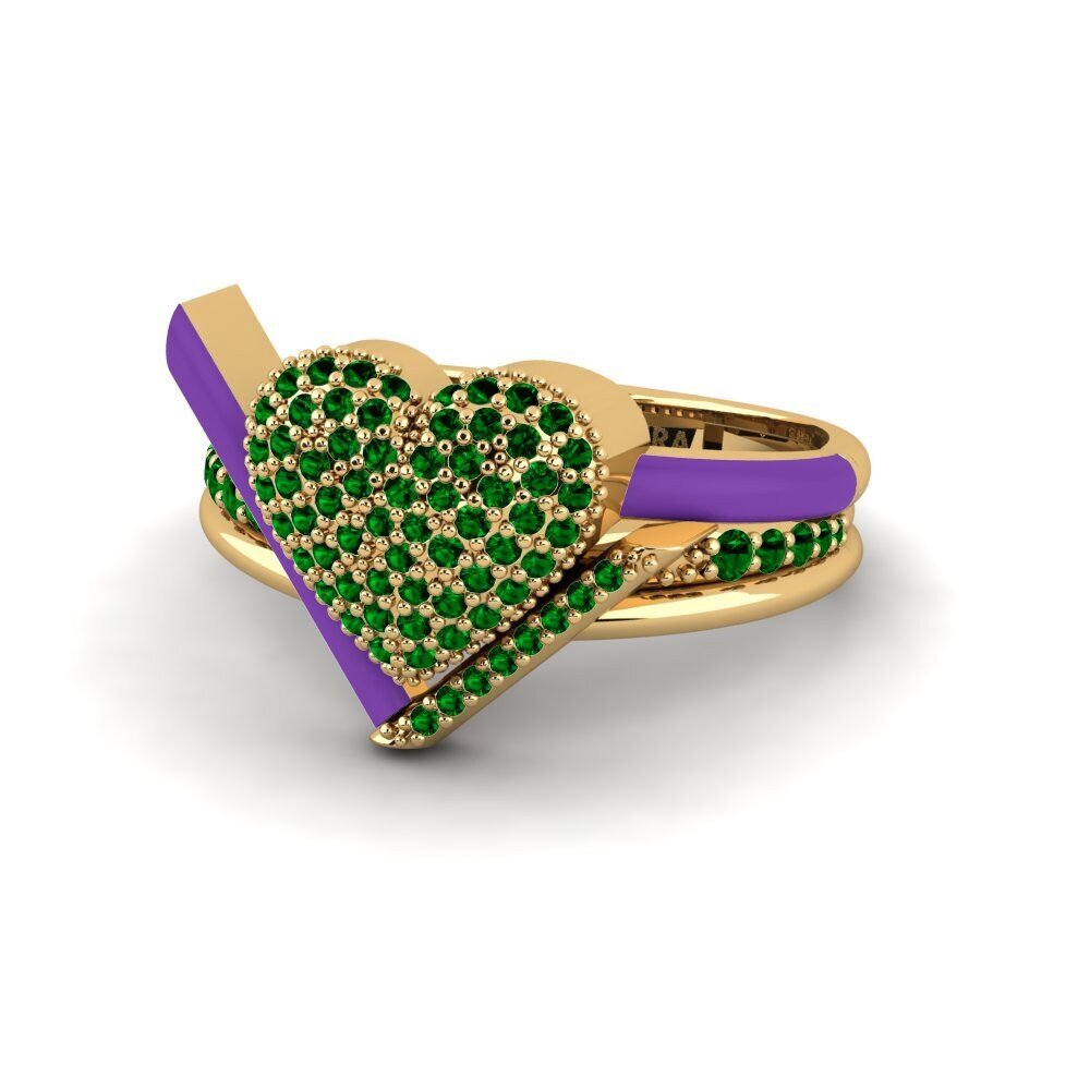 Grüner Zirkonia Ring Abbraccio