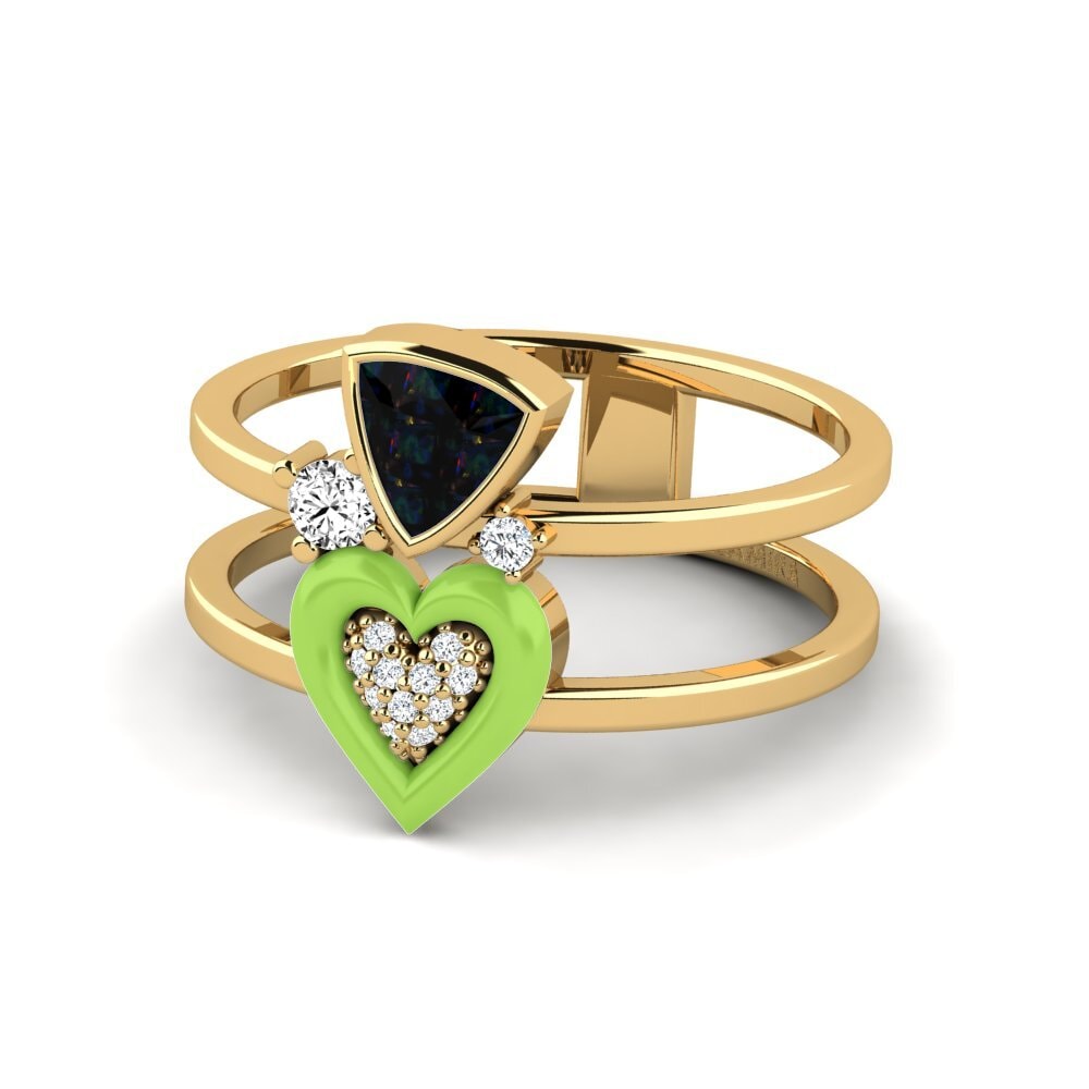 Opalo Negro Anillo Affollata