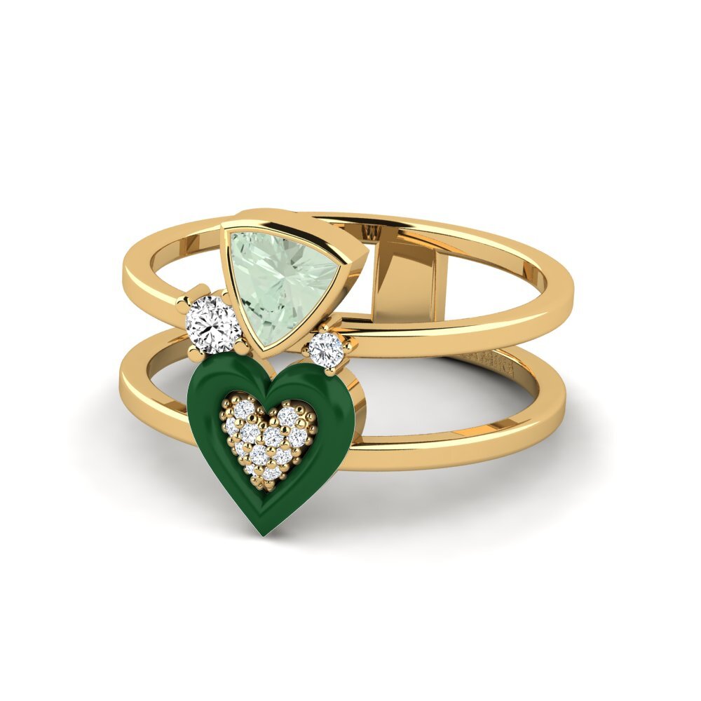 Grüner Amethyst Ring Affollata