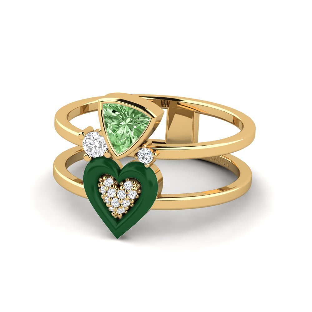 Green Diamond Ring Affollata
