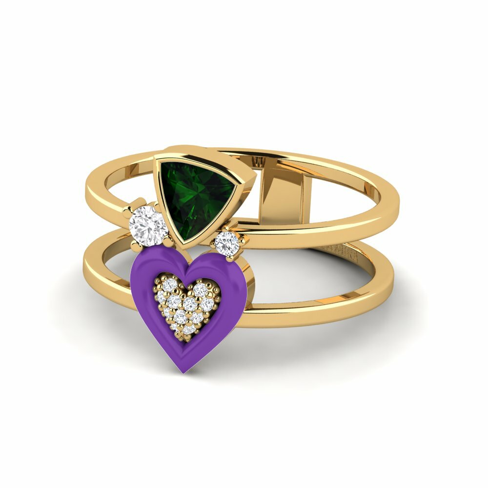 Bagues Tourmaline Verte Cœur