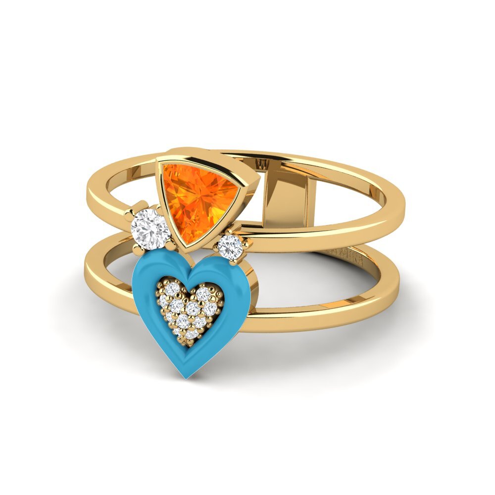 Orangefarbener Saphir Ring Affollata