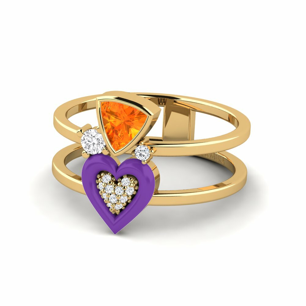 Saphir orange Bague Affollata