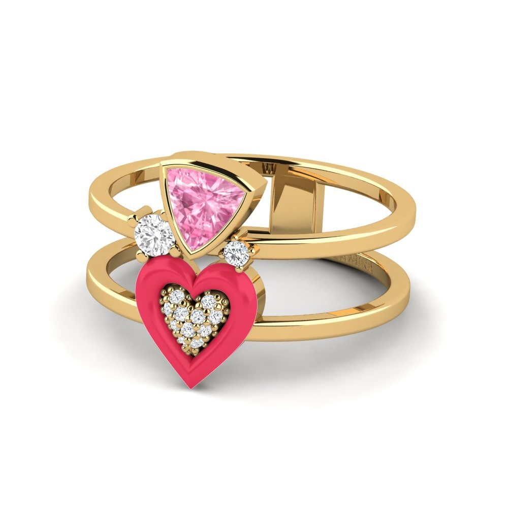 Trillion Zaffiro Rosa Anello Affollata