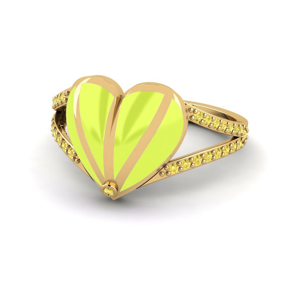 Bagues de fiançailles Saphir Jaune Cœur
