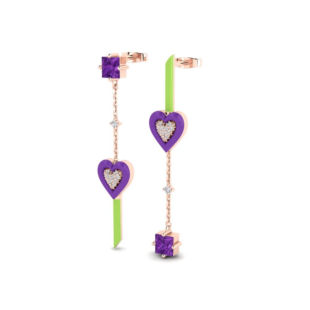 14k Oro Rosa Pendiente de mujer Amorediverso