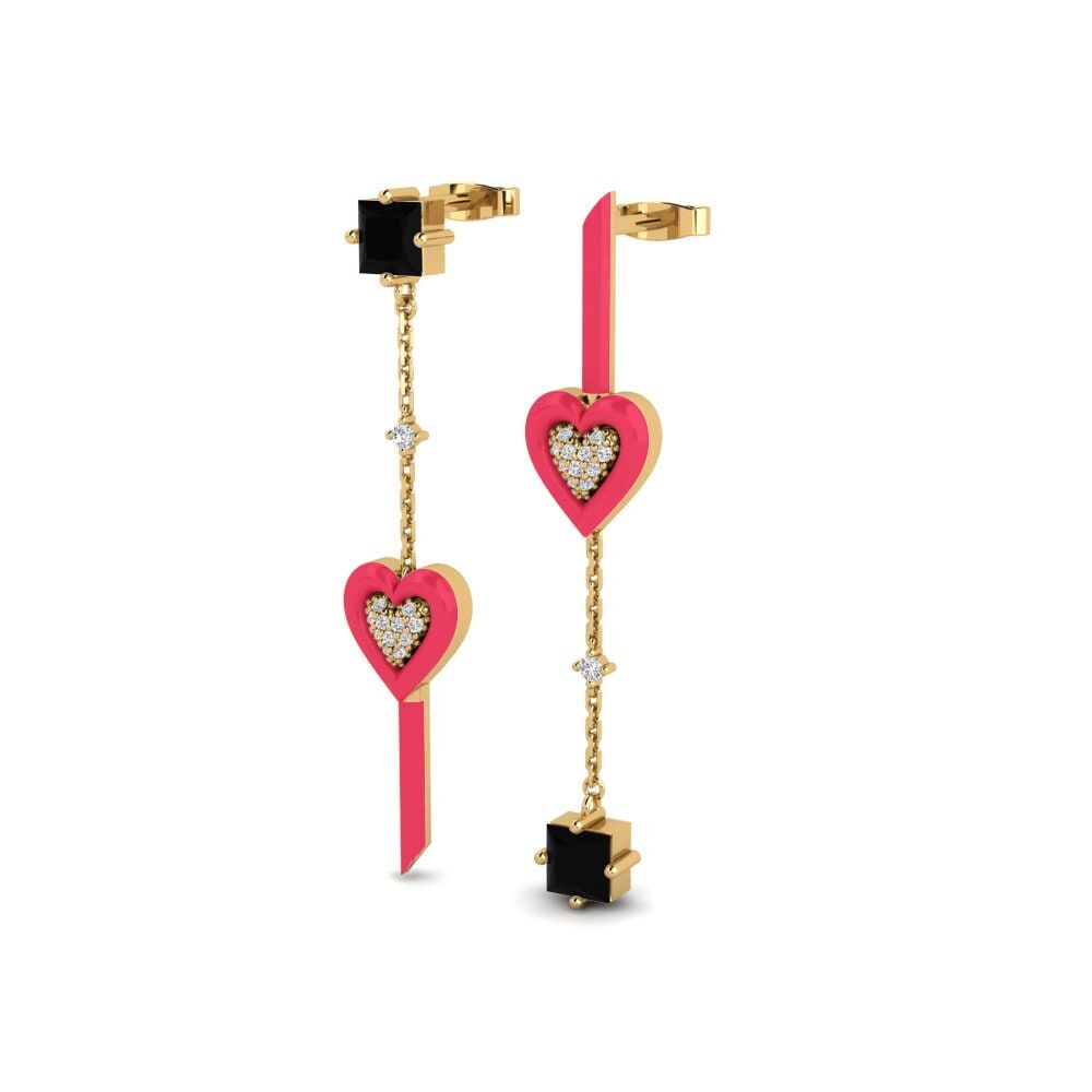 Schwarzer Saphir Damen ohrring Amorediverso