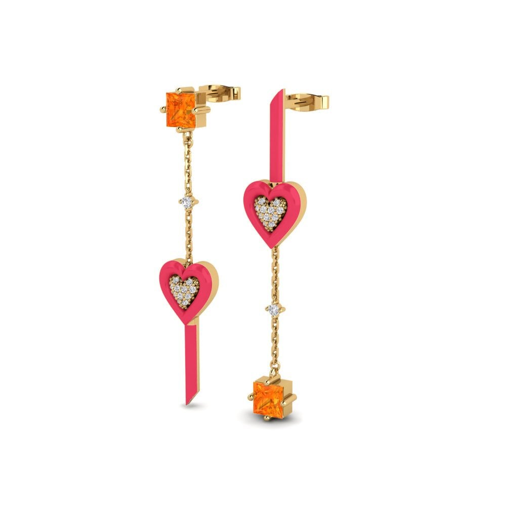 Orange Sapphire Women's Earring Amorediverso