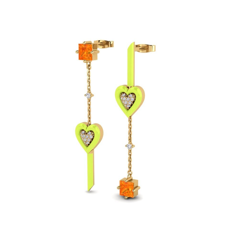 Orange Sapphire Women's Earring Amorediverso