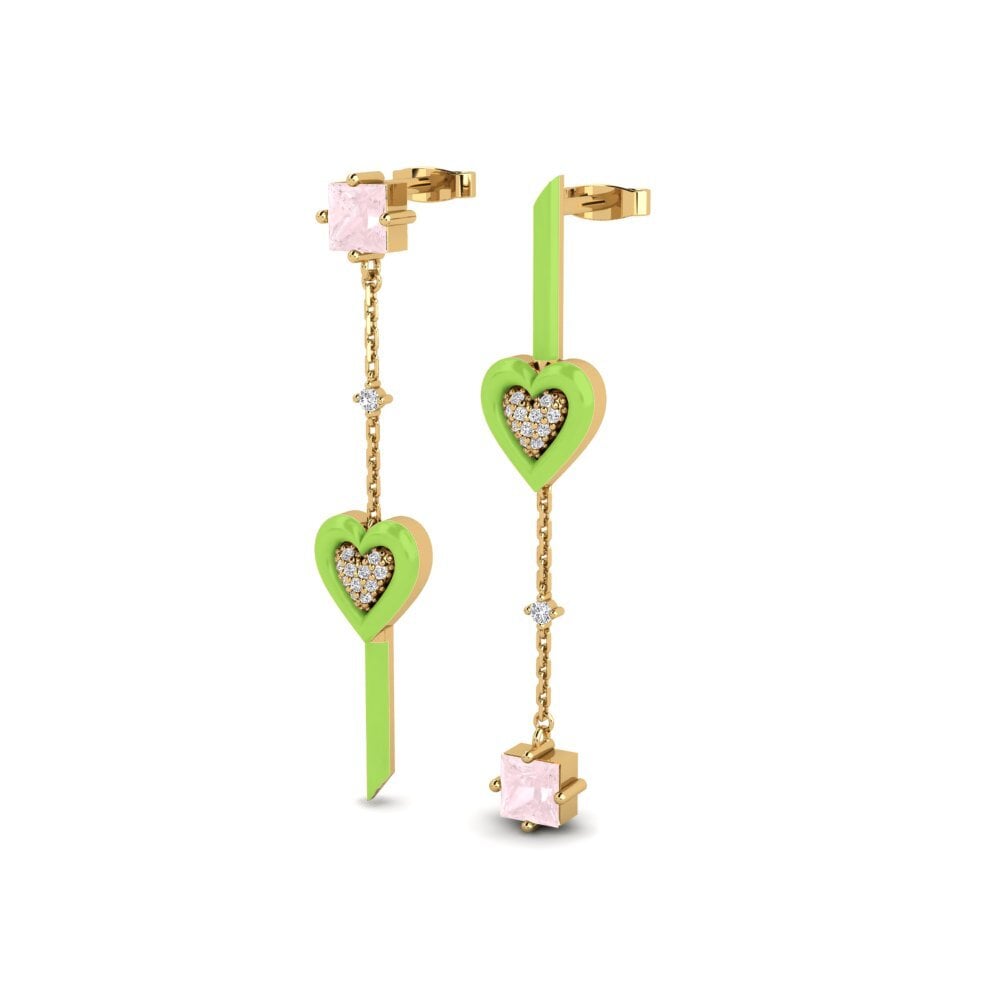 Rosenquarz Damen ohrring Amorediverso