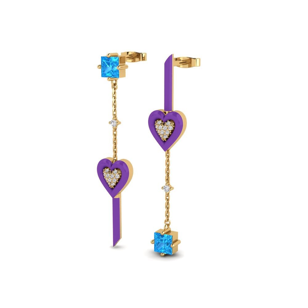 Blauwe Topaas Dames Oorbellen Amorediverso