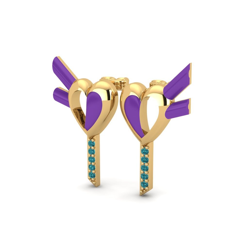 Diamante Azul Pendiente de mujer Amoregemello