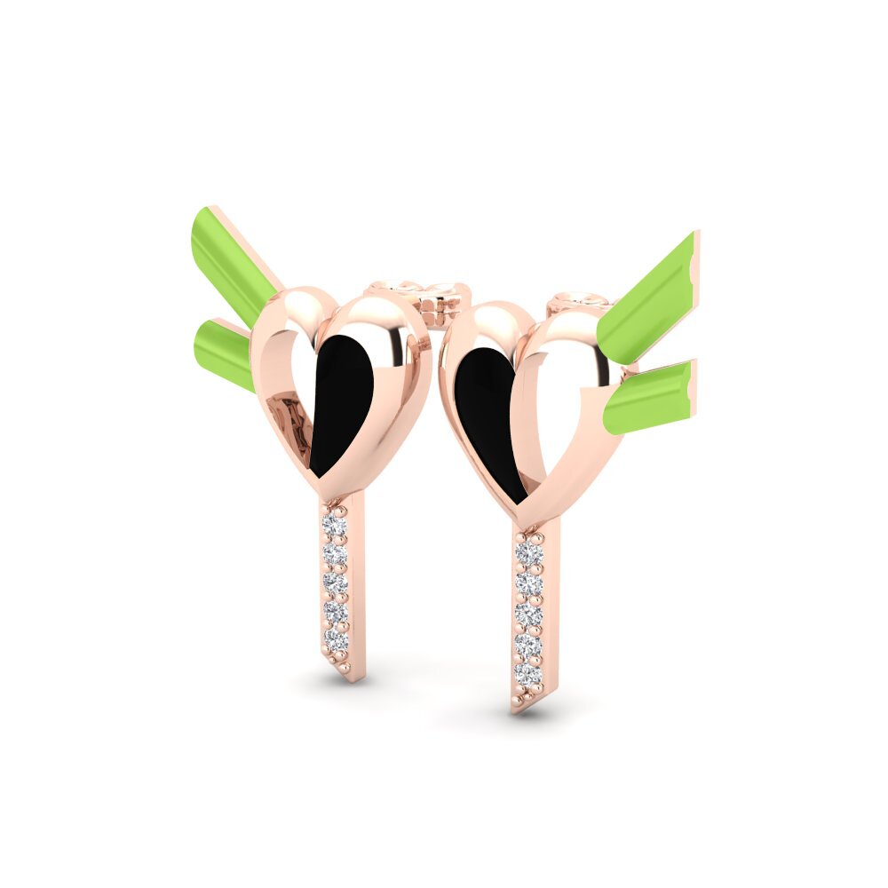 14k Oro Rosa Pendiente de mujer Amoregemello