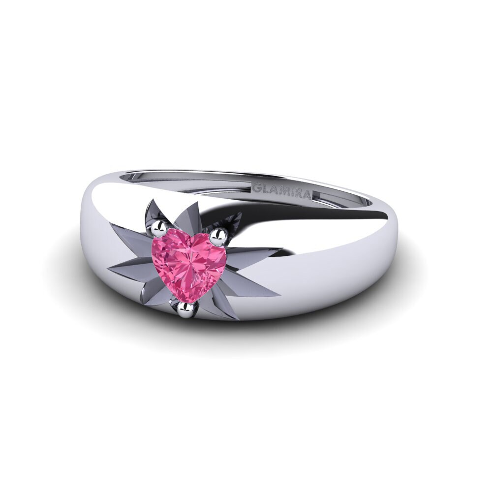 Cuore Tormalina Rosa Anello Bling