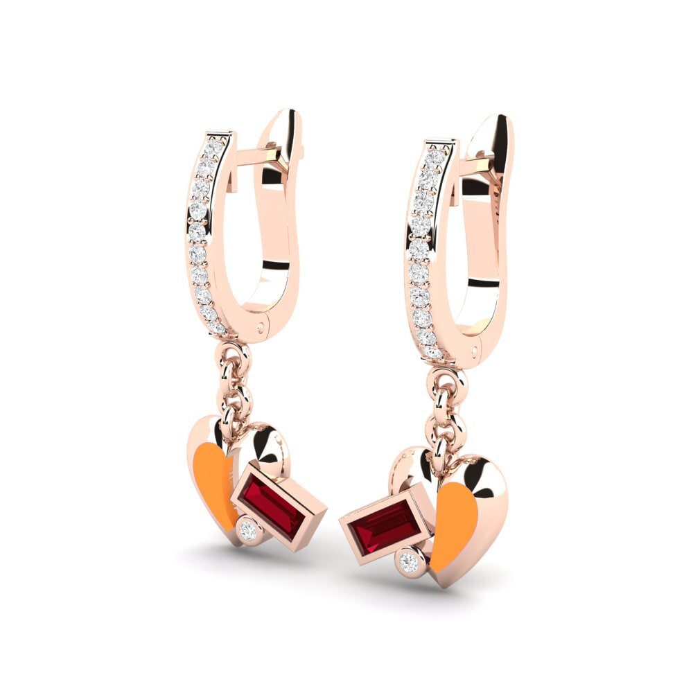 Red Zirconia Women's Earring Bravery