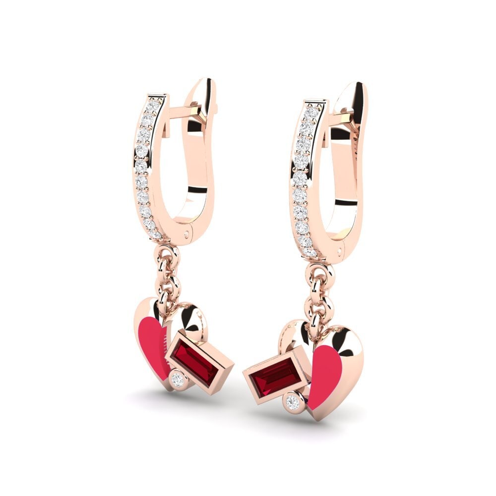 Red Zirconia Women's Earring Bravery
