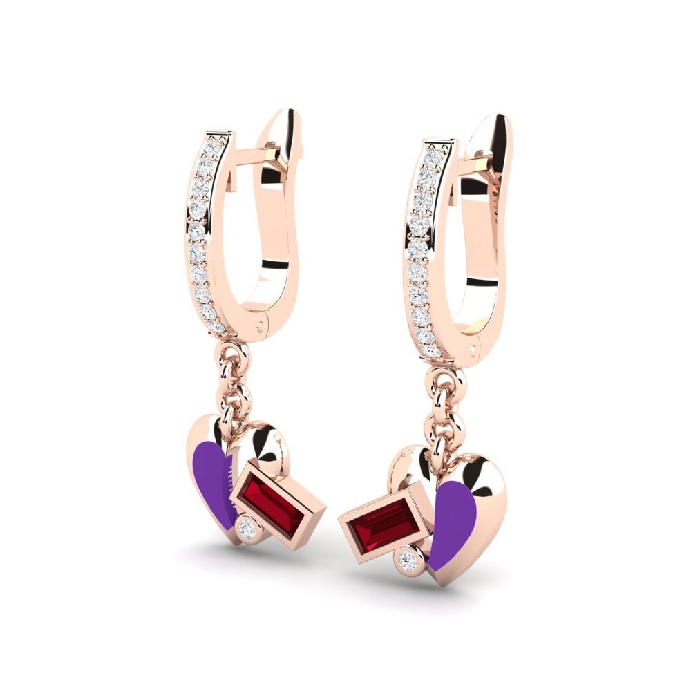 Red Zirconia Women's Earring Bravery