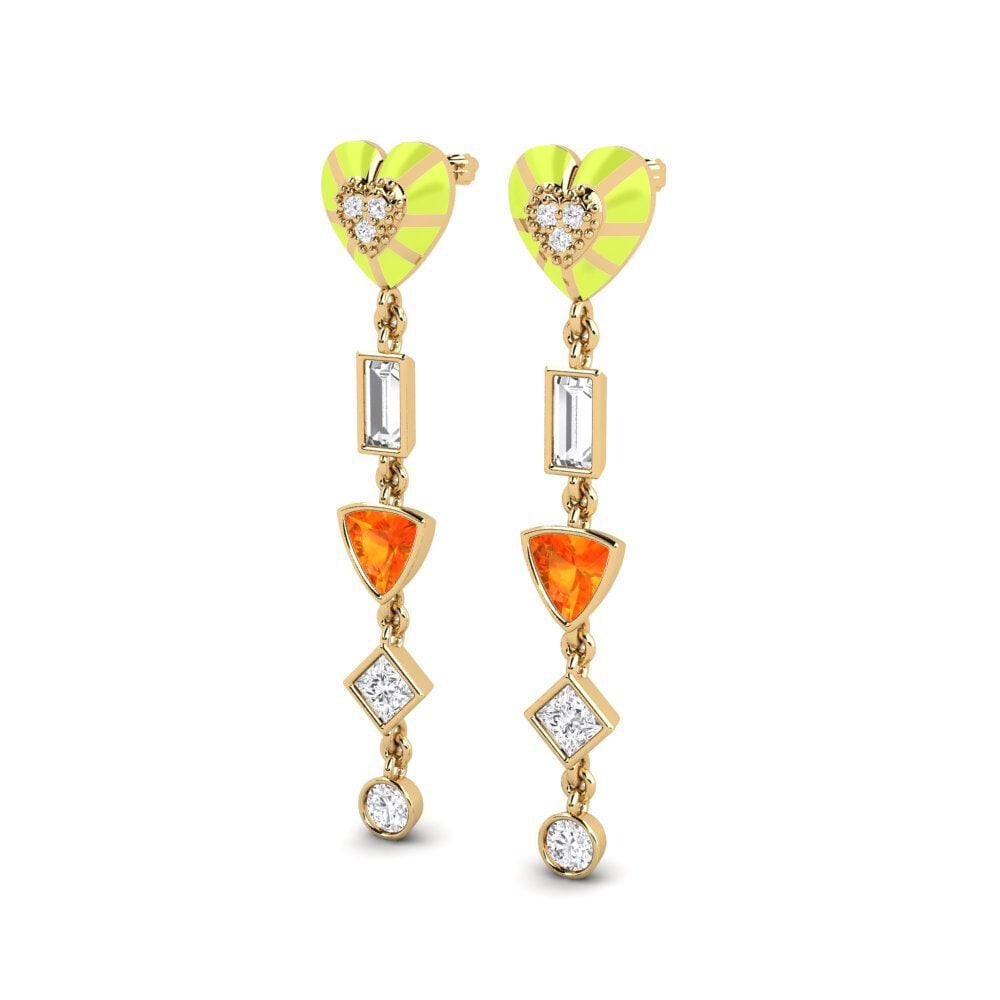 Orange Sapphire Women's Earring Chiari A