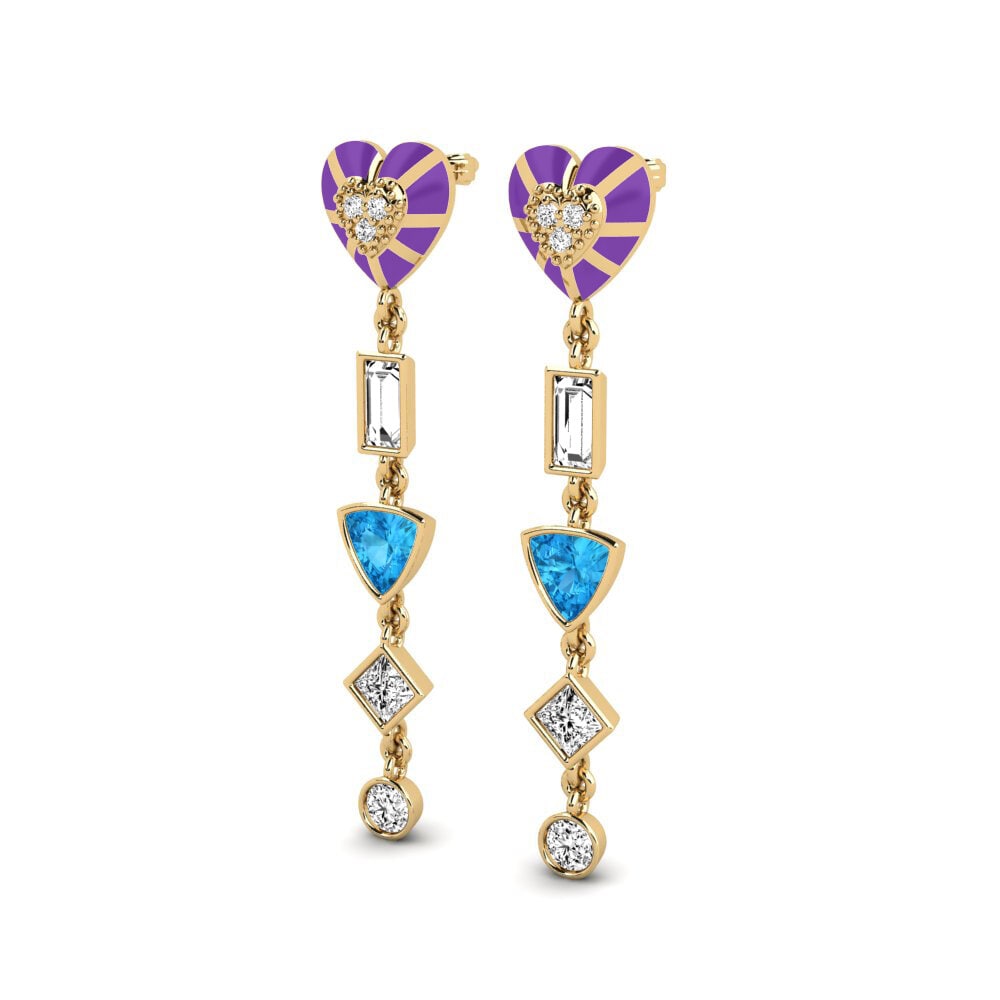 Blauwe Topaas Dames Oorbellen Chiari A