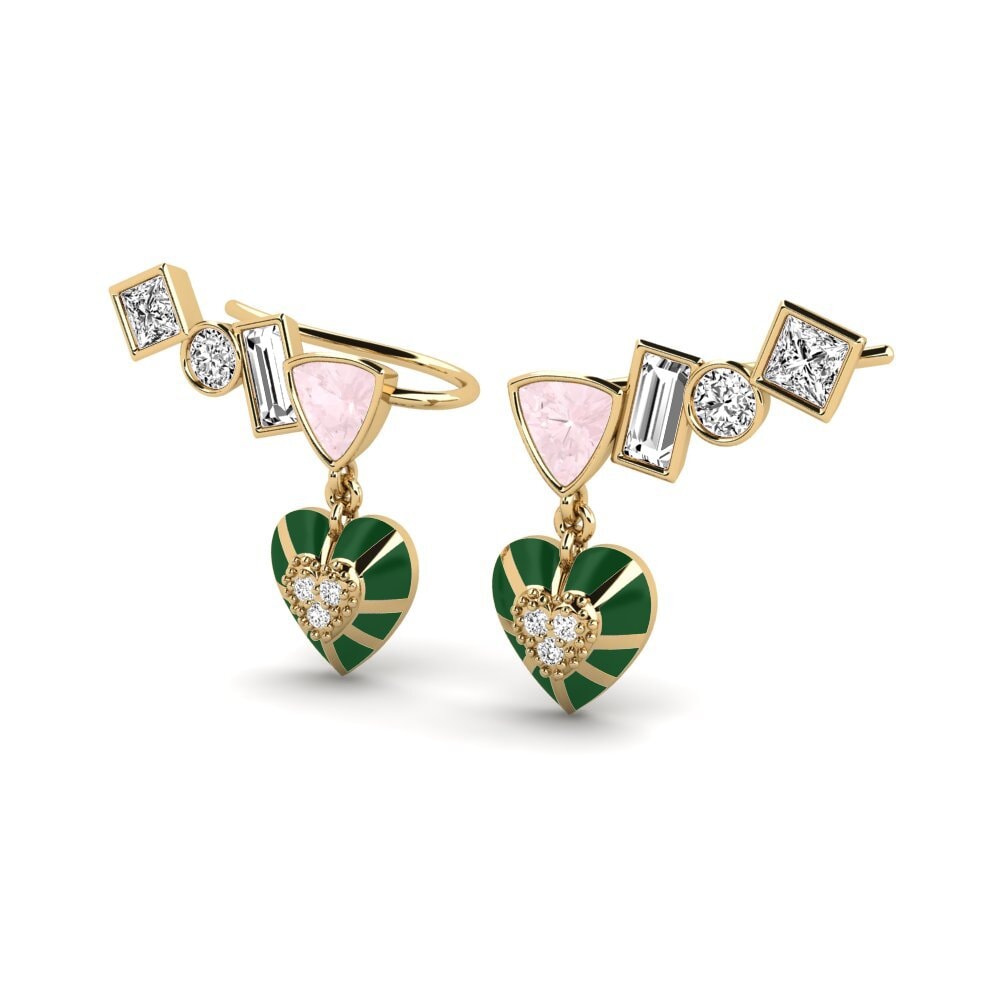 Cuarzo rosa Pendiente de mujer Chiari B
