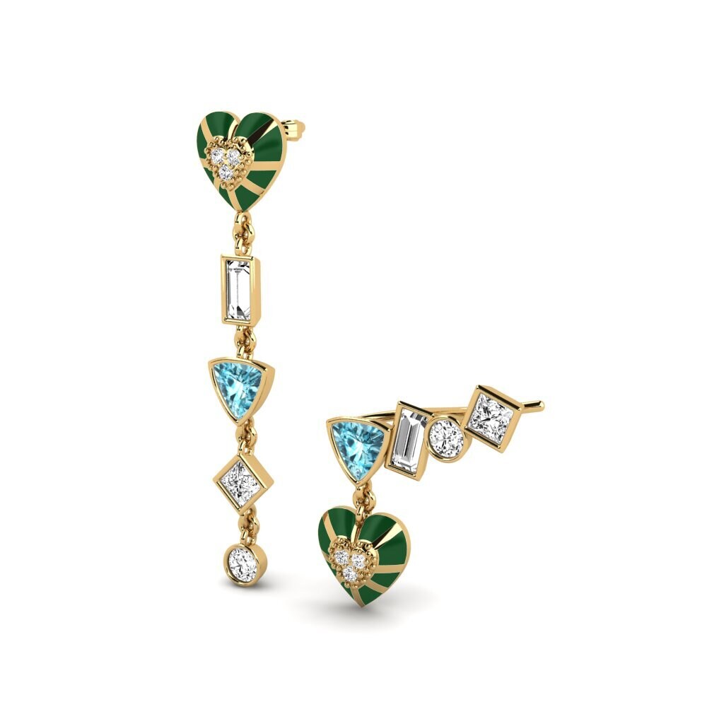 Circón Azul Pendiente de mujer Chiari Set
