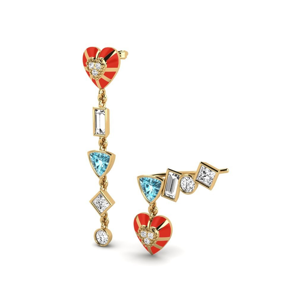Circón Azul Pendiente de mujer Chiari Set