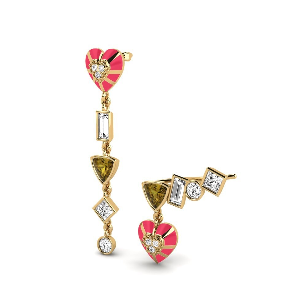 Đá Zircon Nâu Bông tai nữ Chiari Set
