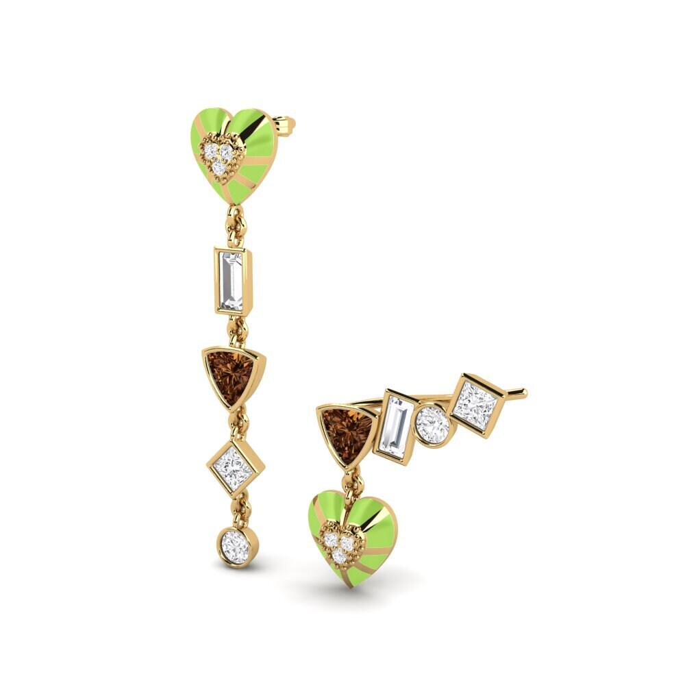Diamante Marrón Pendiente de mujer Chiari Set
