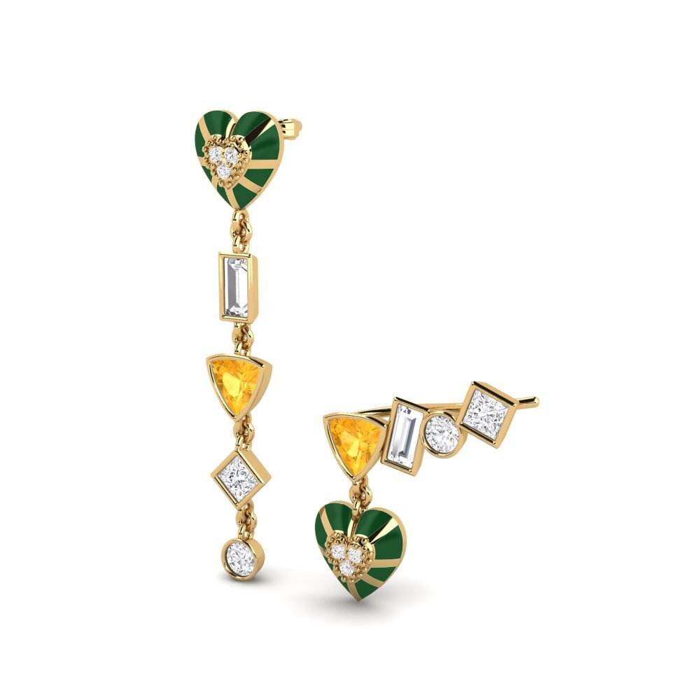 Citrine Women's Earring Chiari Set
