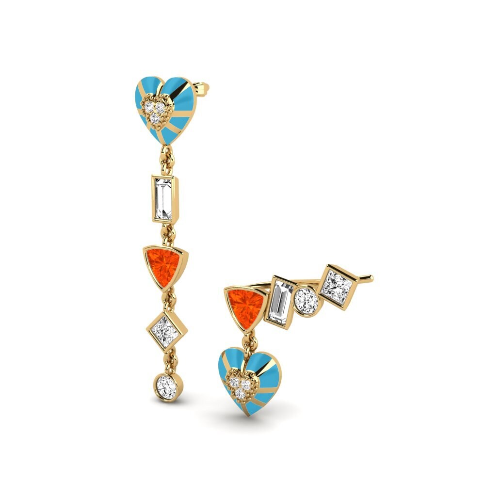 Feueropal Damen ohrring Chiari Set
