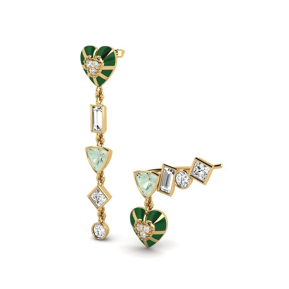 Amatista verde Pendiente de mujer Chiari Set