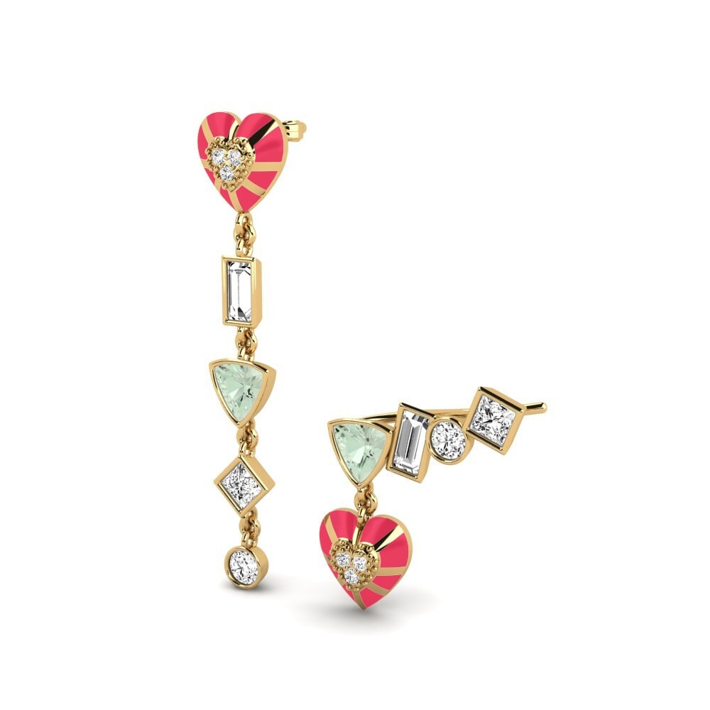 Đá Thạch Anh Xanh Bông tai nữ Chiari Set