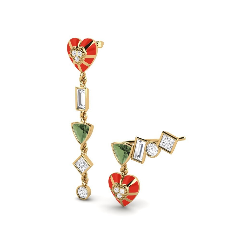 Zafiro Verde Pendiente de mujer Chiari Set