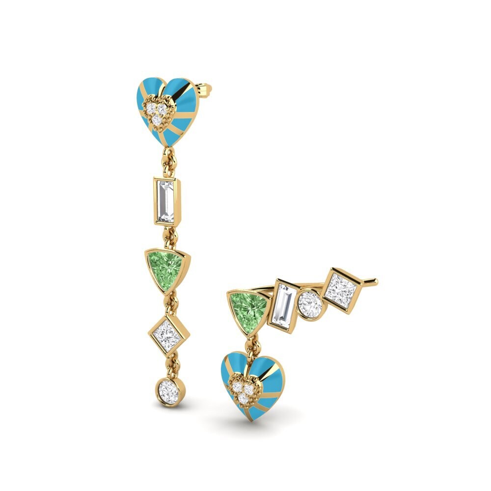 Green Diamond Women's Earring Chiari Set