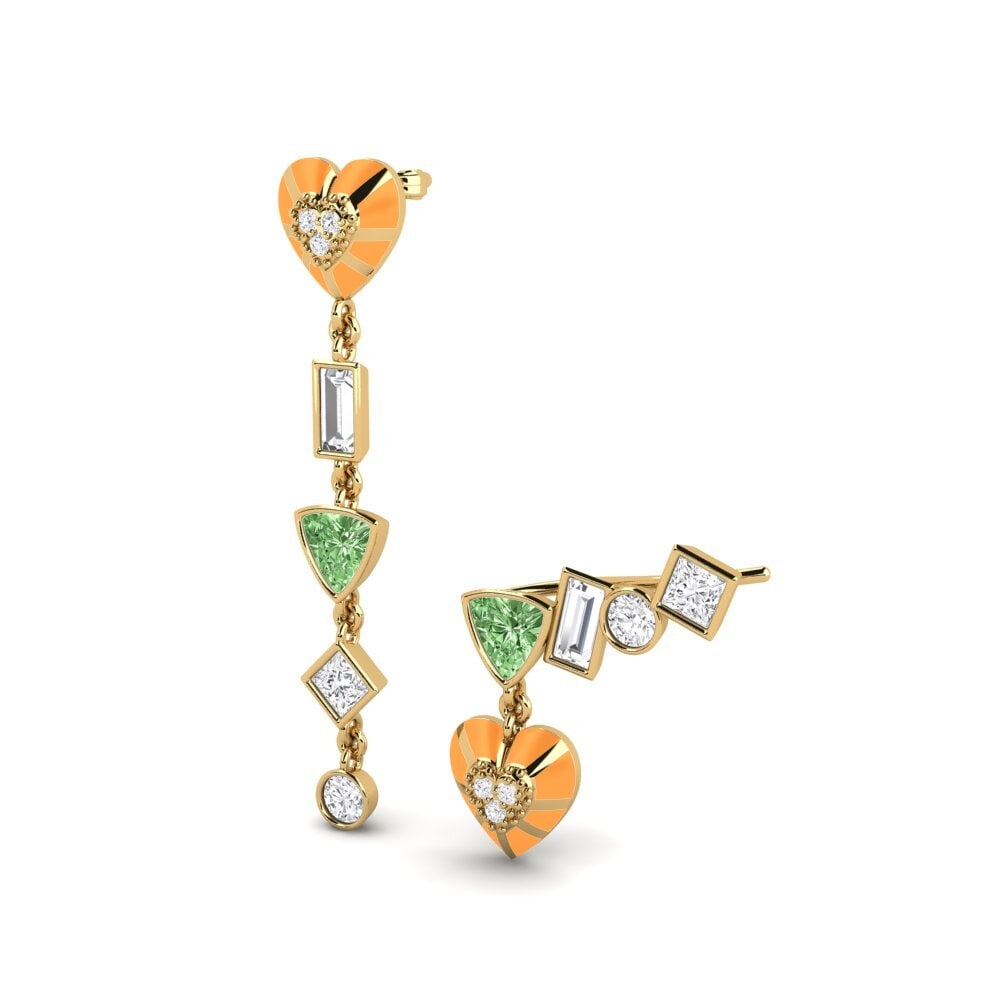 Diamante Verde Pendiente de mujer Chiari Set