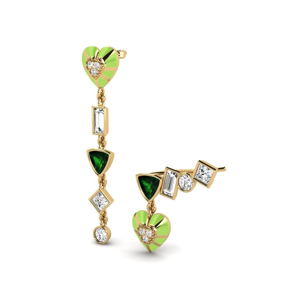 Turmalina verde Pendiente de mujer Chiari Set