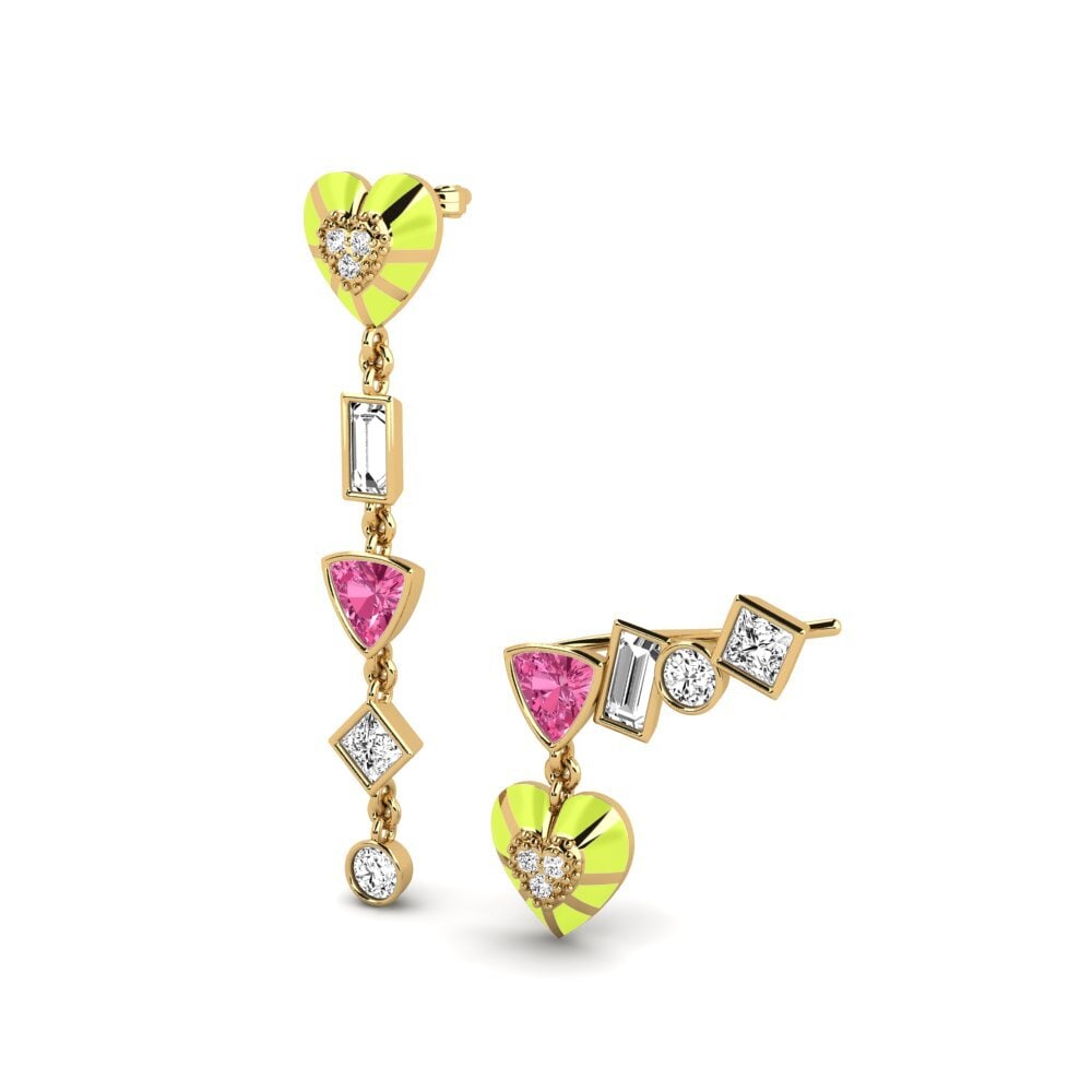 Turmalina rosa Pendiente de mujer Chiari Set