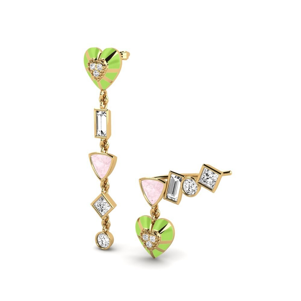 Rosenquarz Damen ohrring Chiari Set