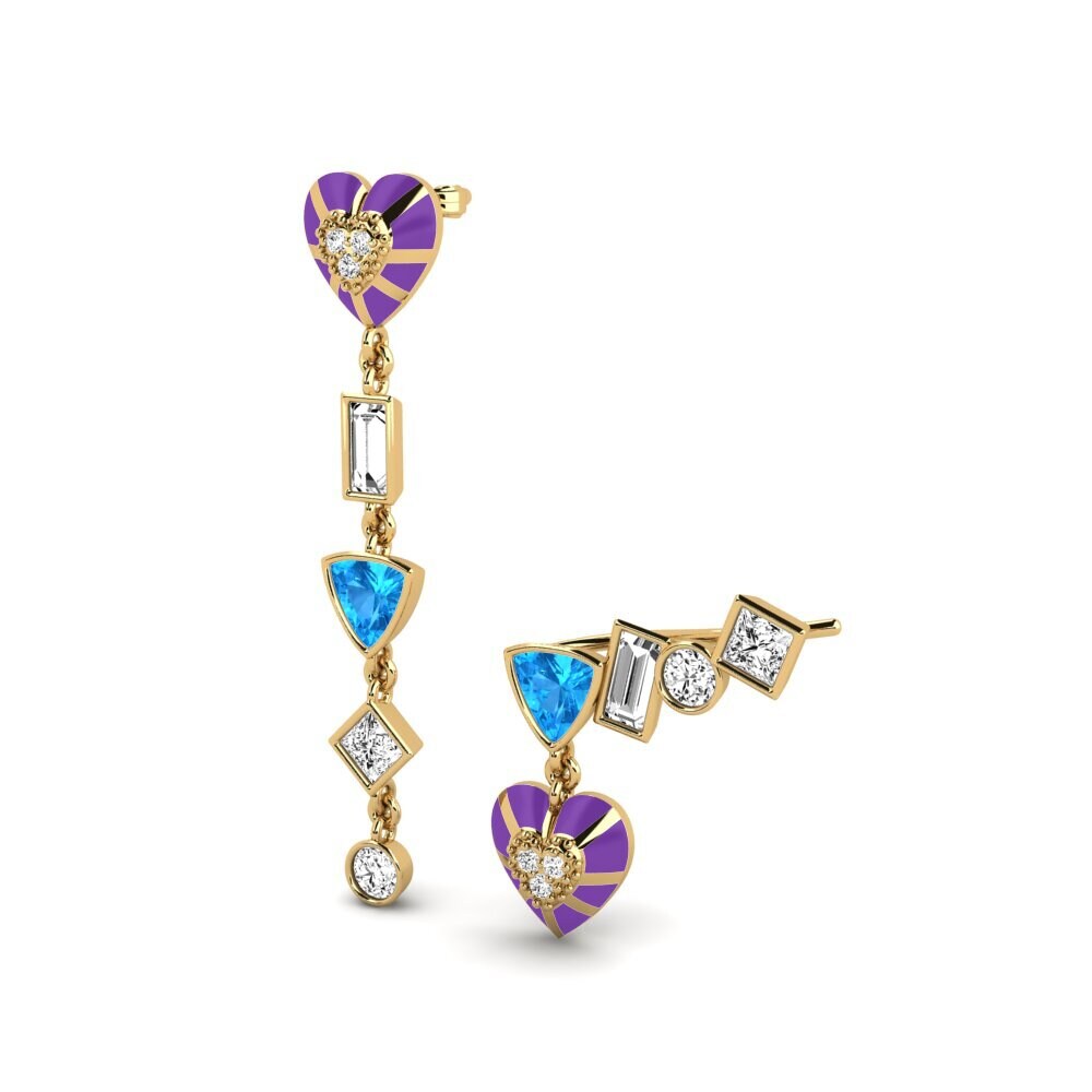 Blauwe Topaas Dames Oorbellen Chiari Set