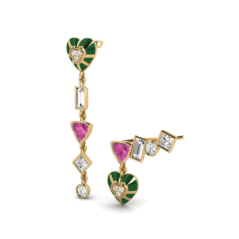 Topacio Rosa Pendiente de mujer Chiari Set