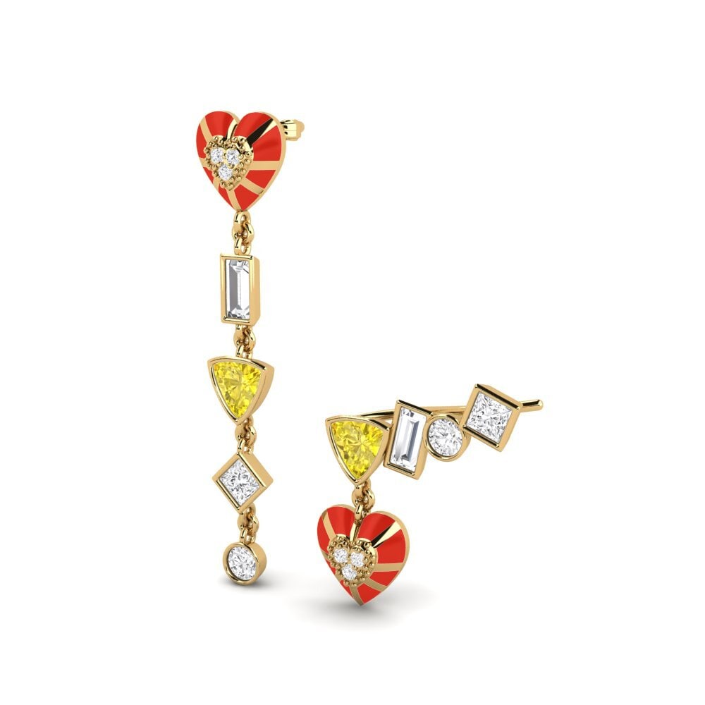 Gelber Saphir Damen ohrring Chiari Set
