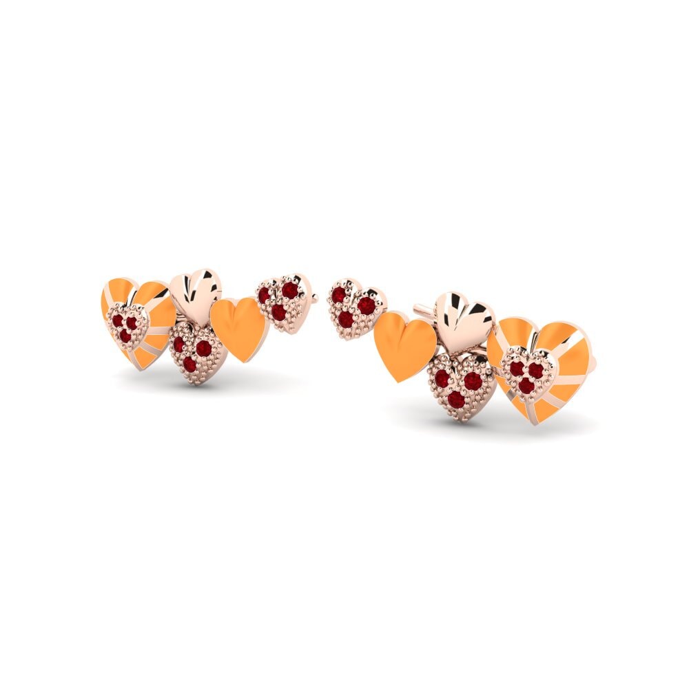 Red Zirconia Women's Earring Cottoncandy