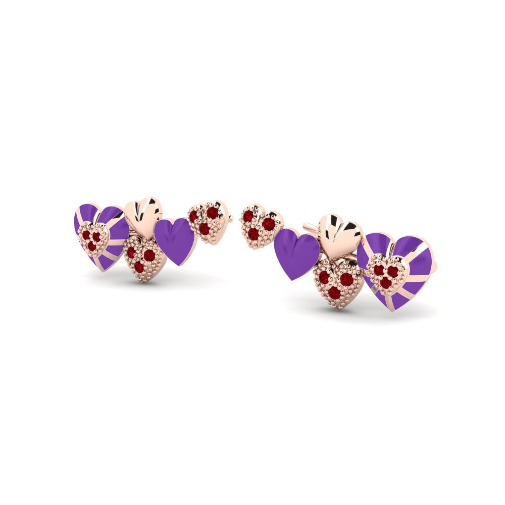Red Zirconia Women's Earring Cottoncandy