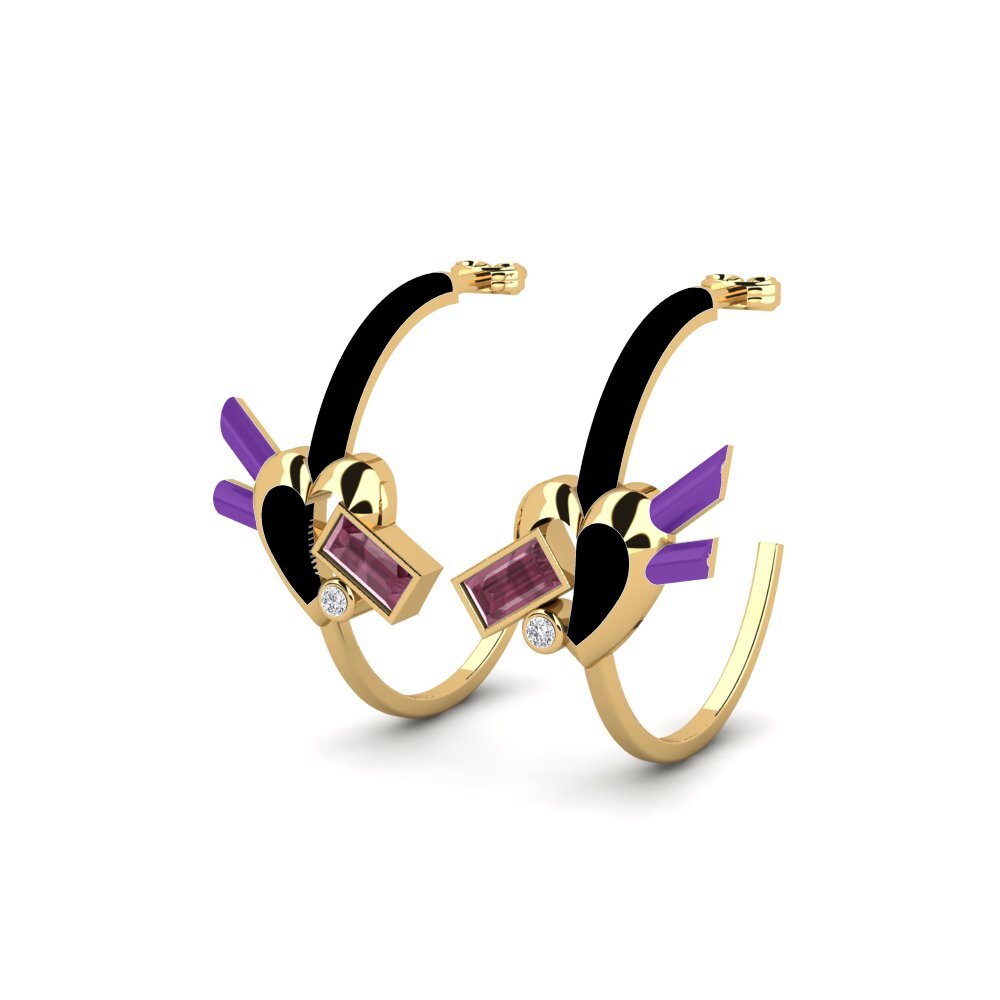 Rhodolite Garnet Women's Earring Desiderion