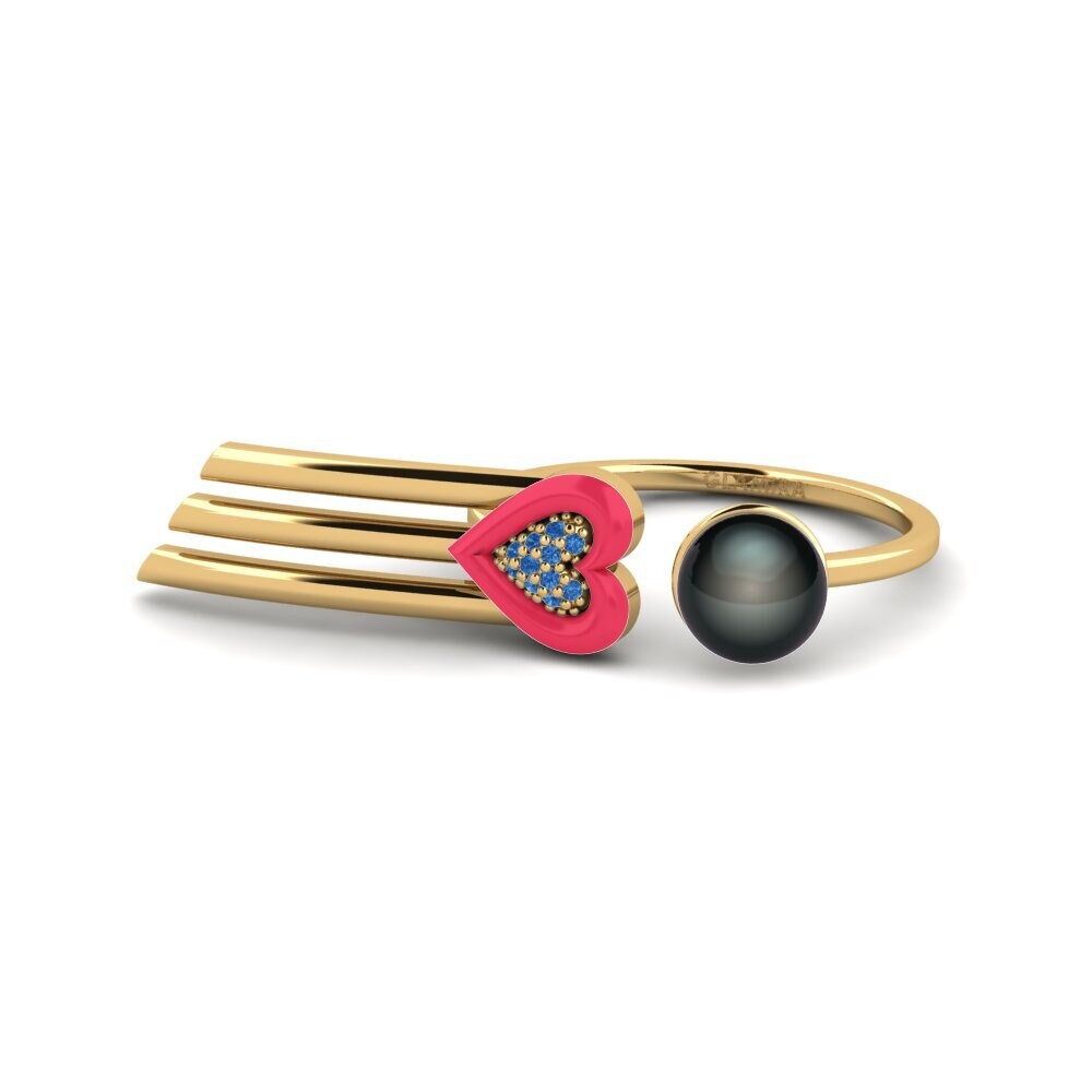 Dunkelblauer Zirkonia Ring Esperto